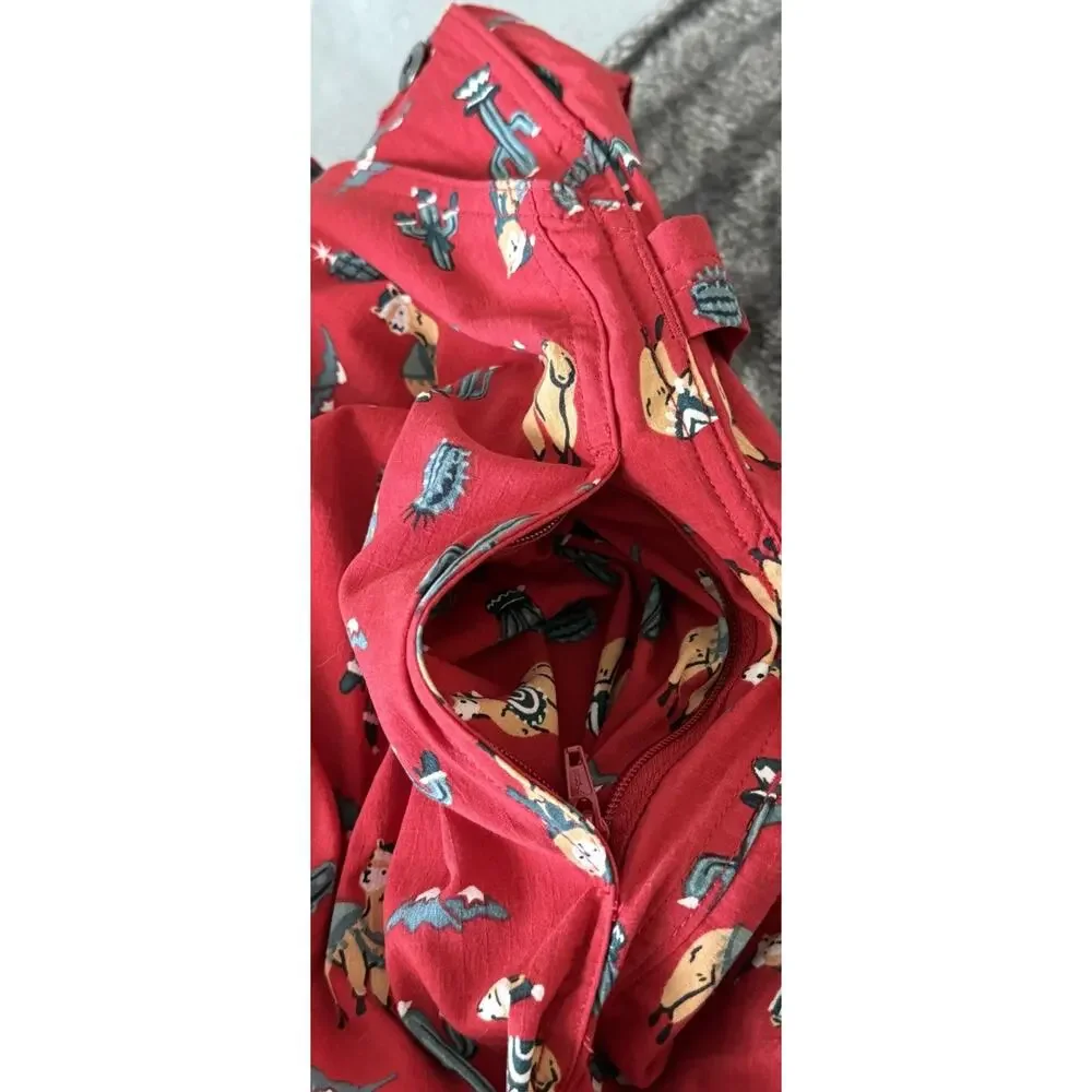 Duluth Trading Co Red Llama Cactus Heirloom Gardening Bib Overalls Small 29 - Picture 9 of 15